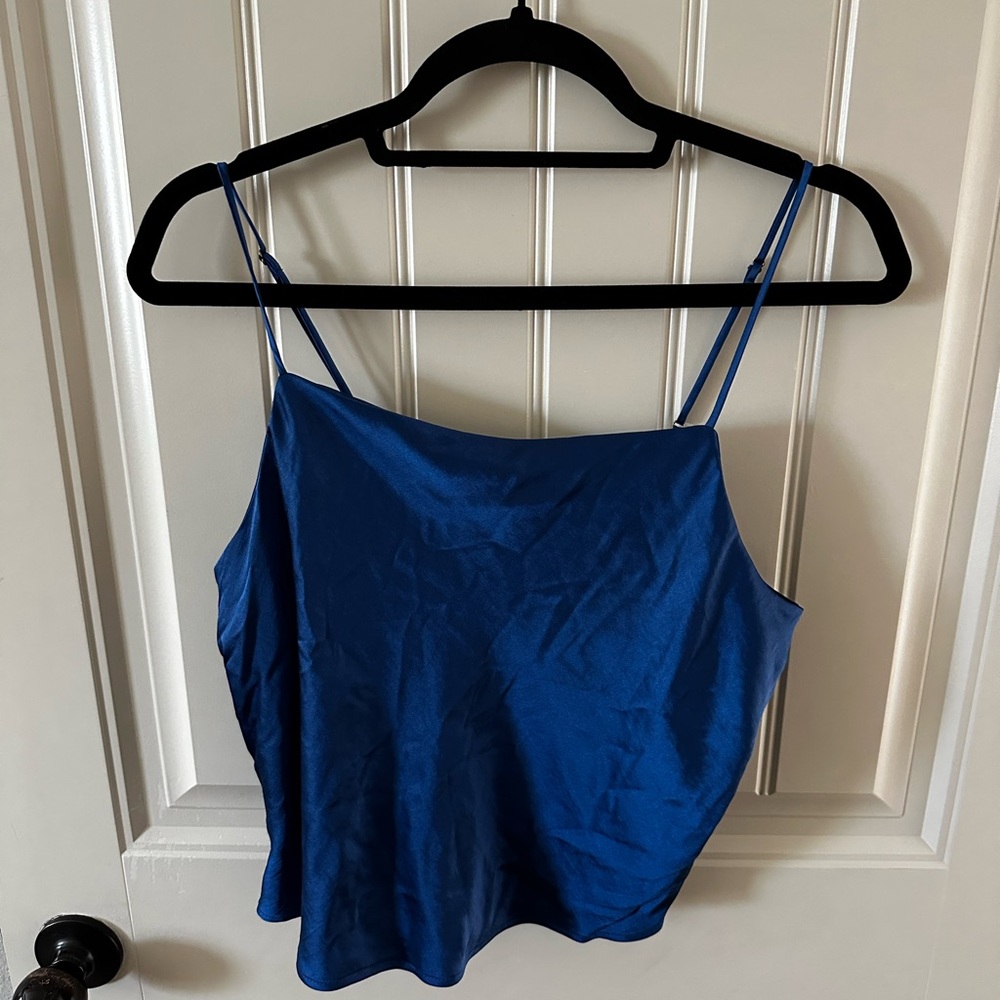 Satin blue Madewell tank